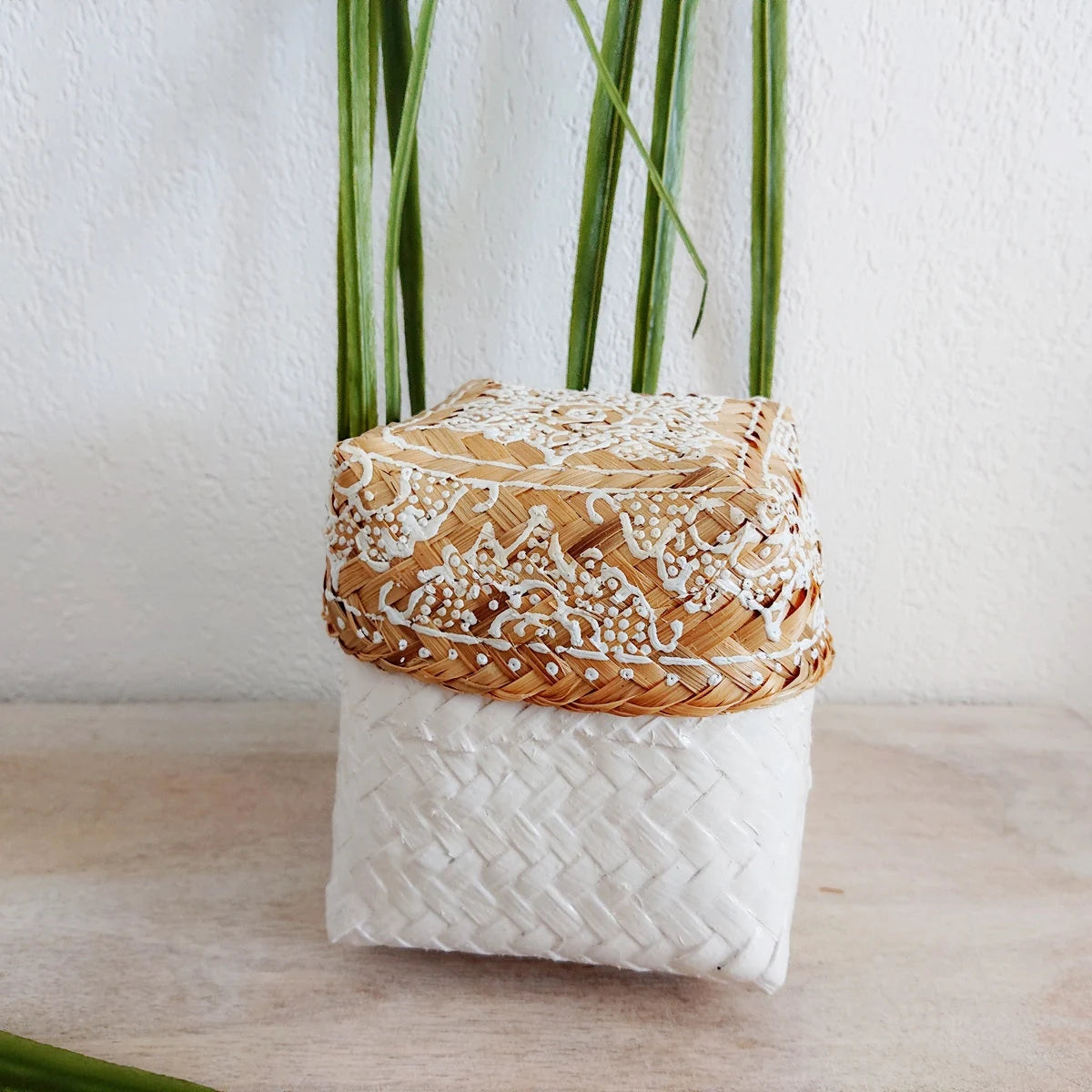 Scatola di bambù, naturale/bianco 🌿