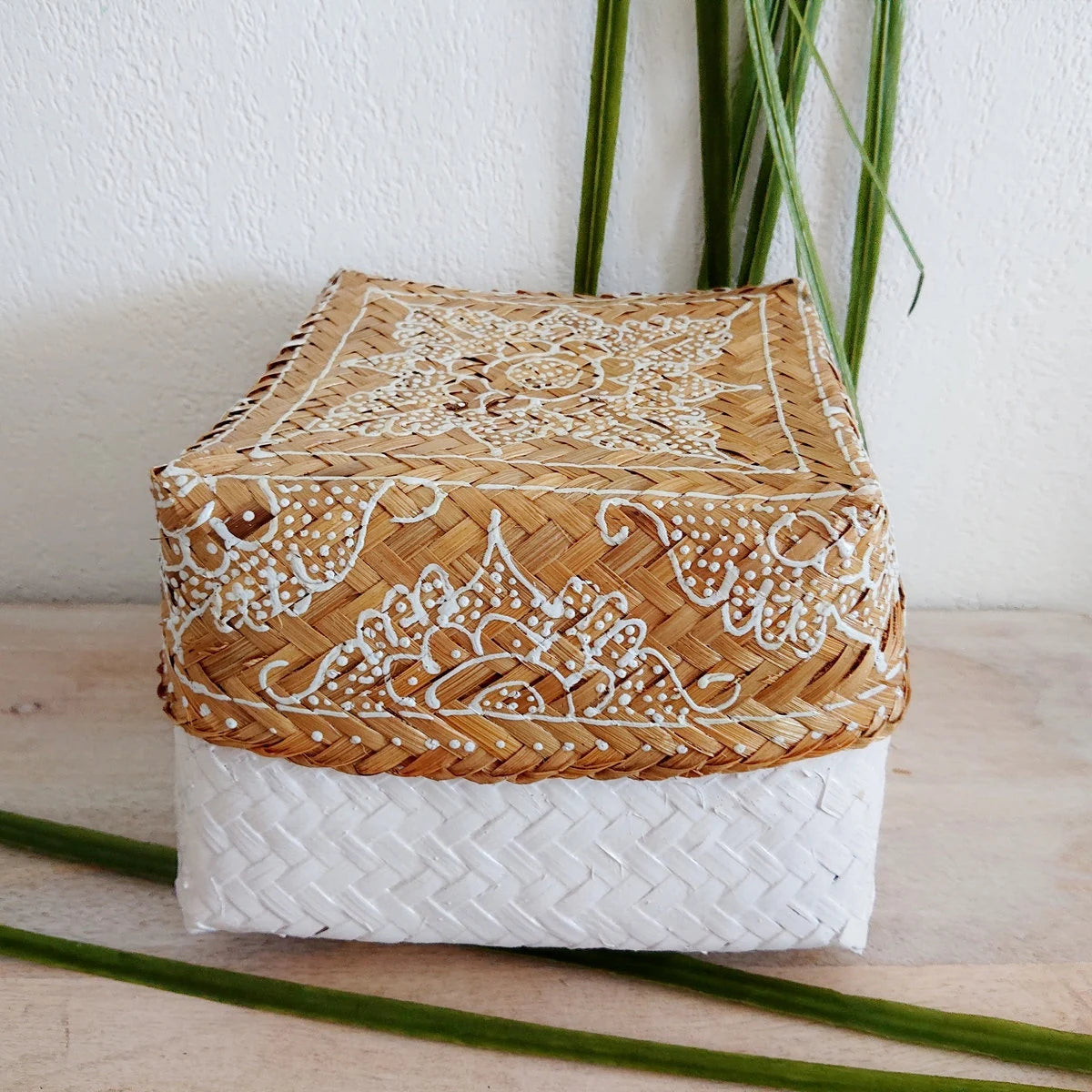 Scatola di bambù, naturale/bianco 🌿