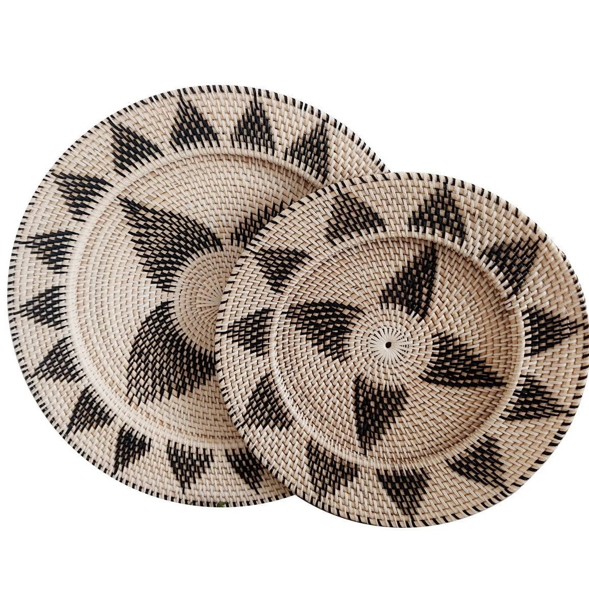 Vassoio rotondo in rattan