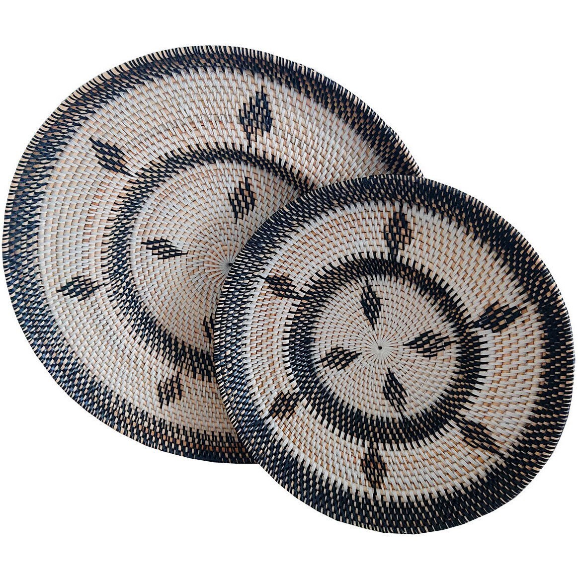 Vassoio rotondo in rattan
