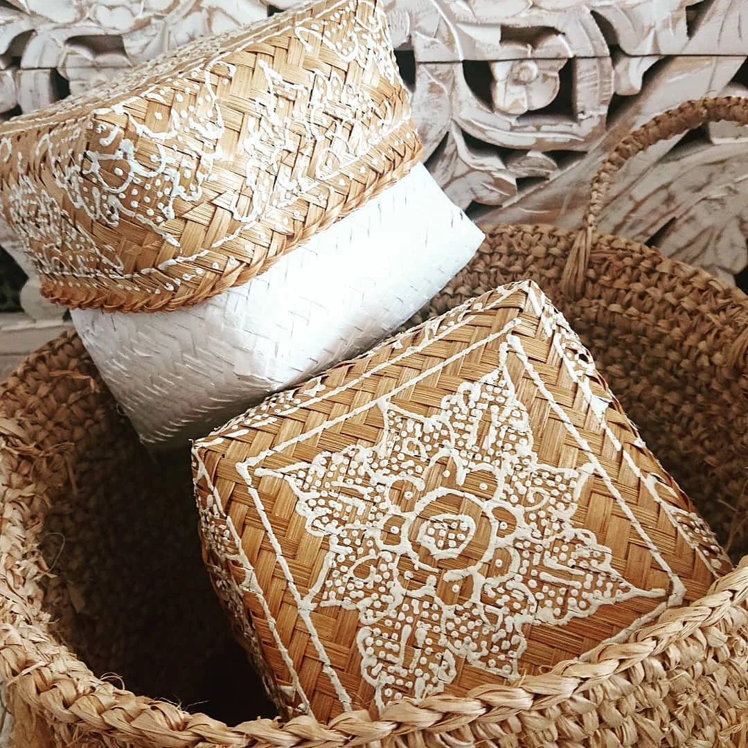 Scatola di bambù, naturale/bianco 🌿