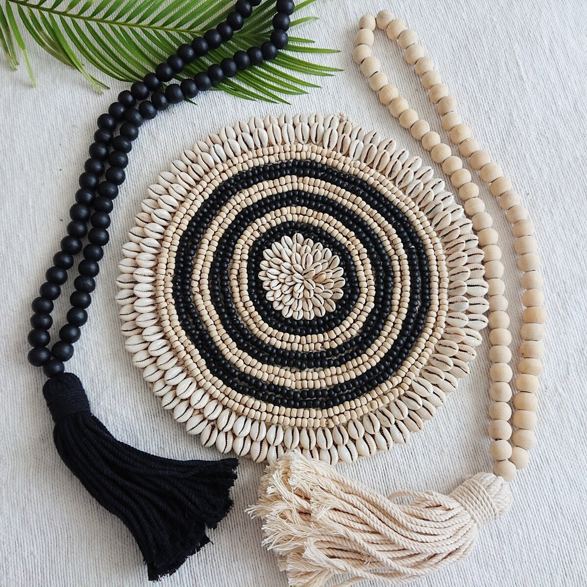 Guirnalda Perla de Madera Negra