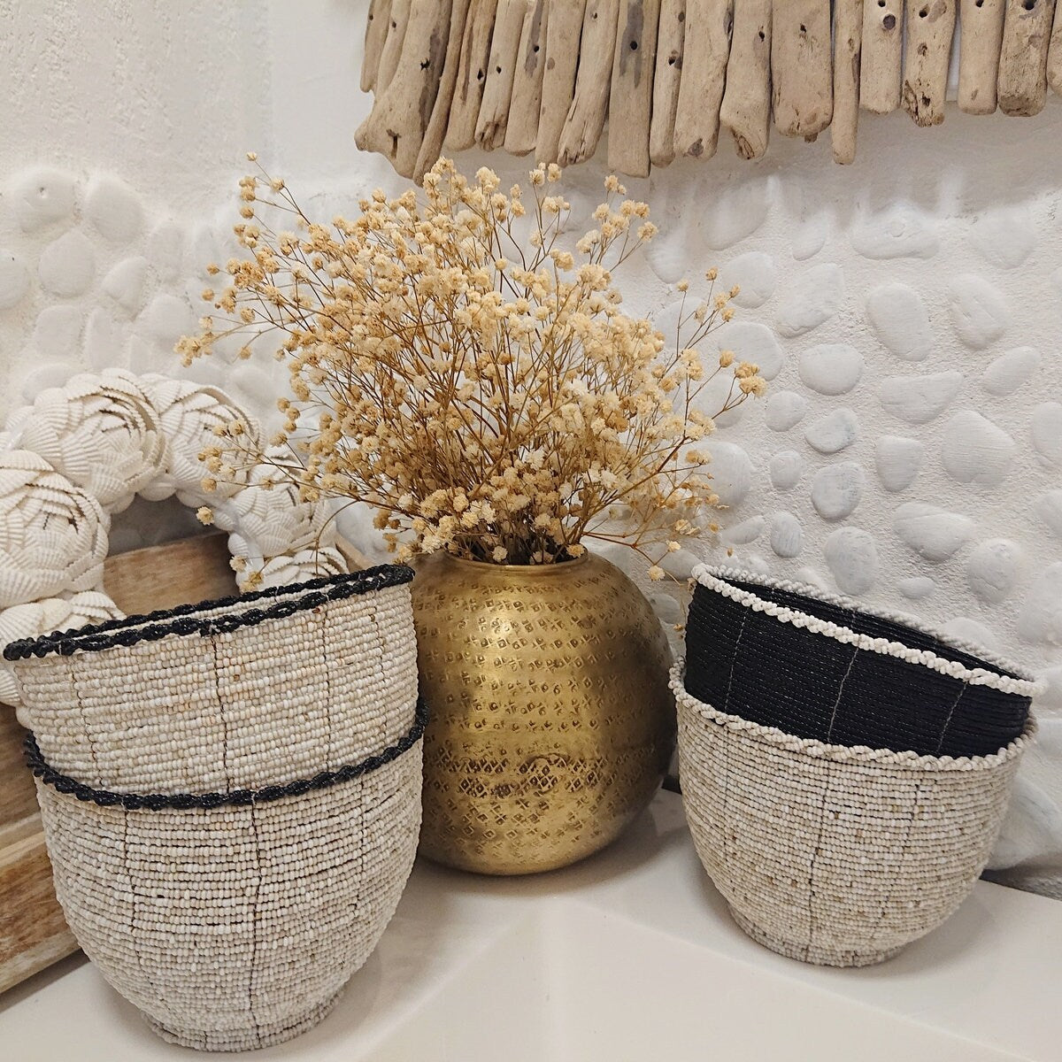 Petit Pot "Lyl" Blanc/Noir