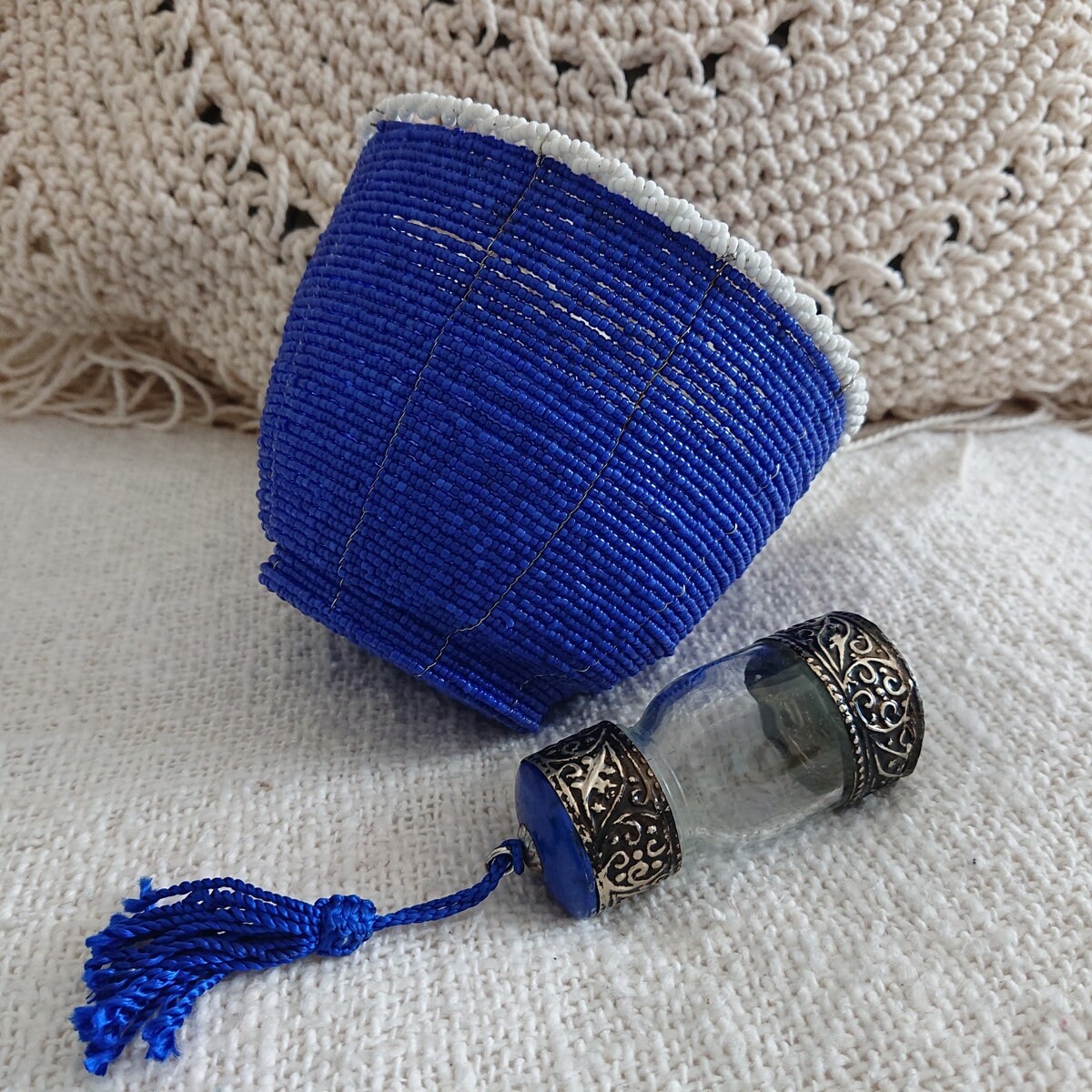 Petit Pot "Lyl" Bleu/Blanc