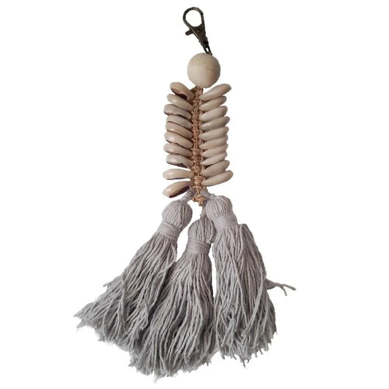 Muschel Schlüsselanhänger mit Pompons