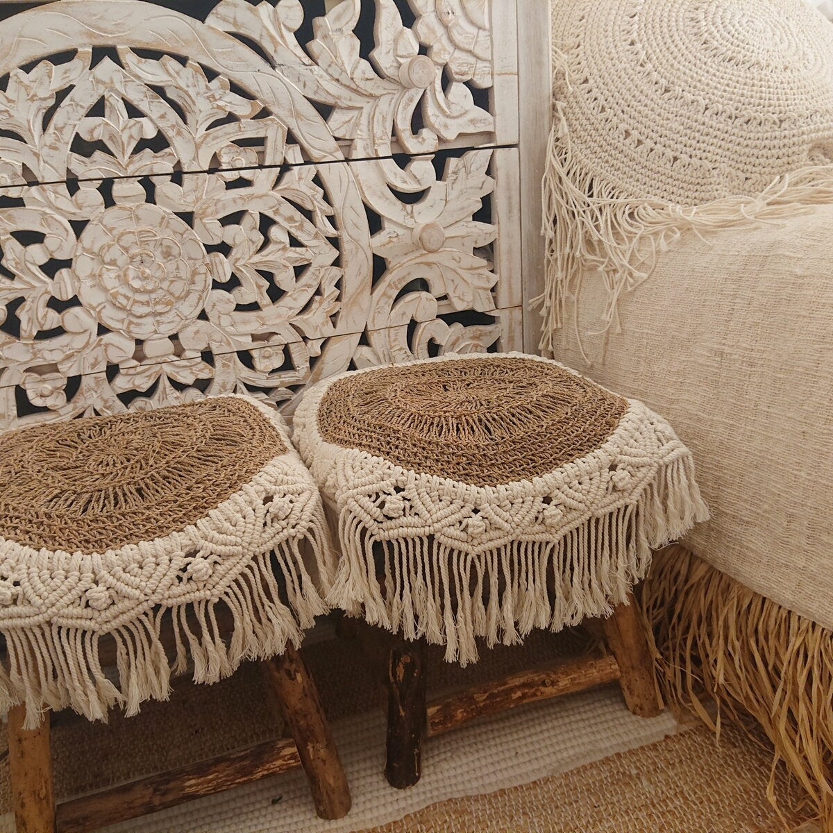 Mantel Individual "Cara" en Junco de Mar y Macramé