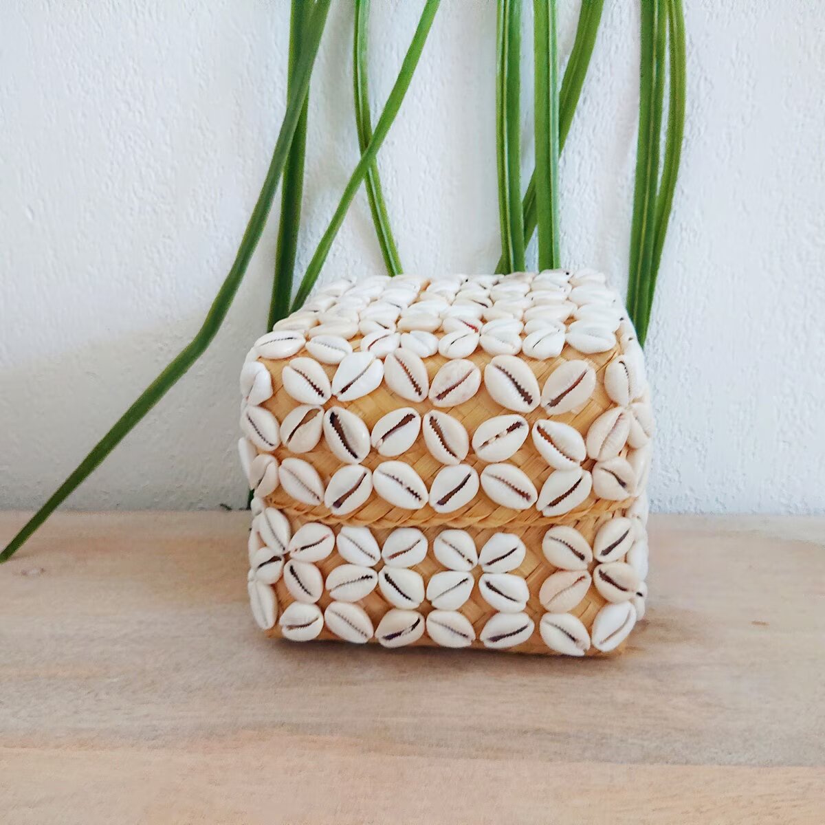 Scatole di bambù "Fiore", Beige 🌿🐚