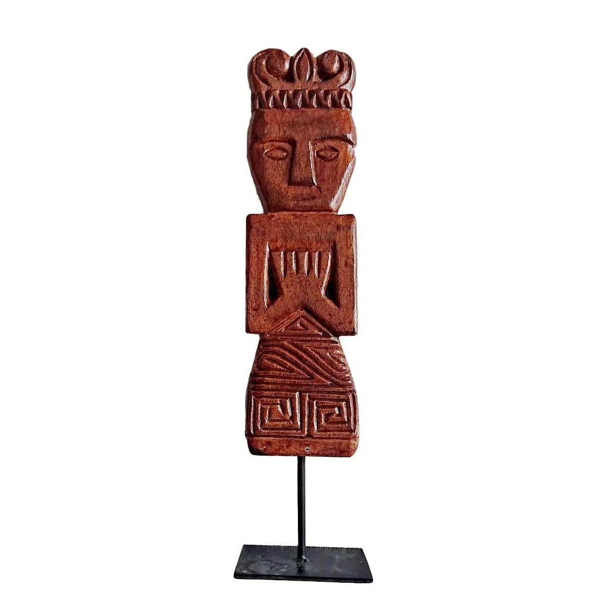 Estatua decorativa de madera tallada