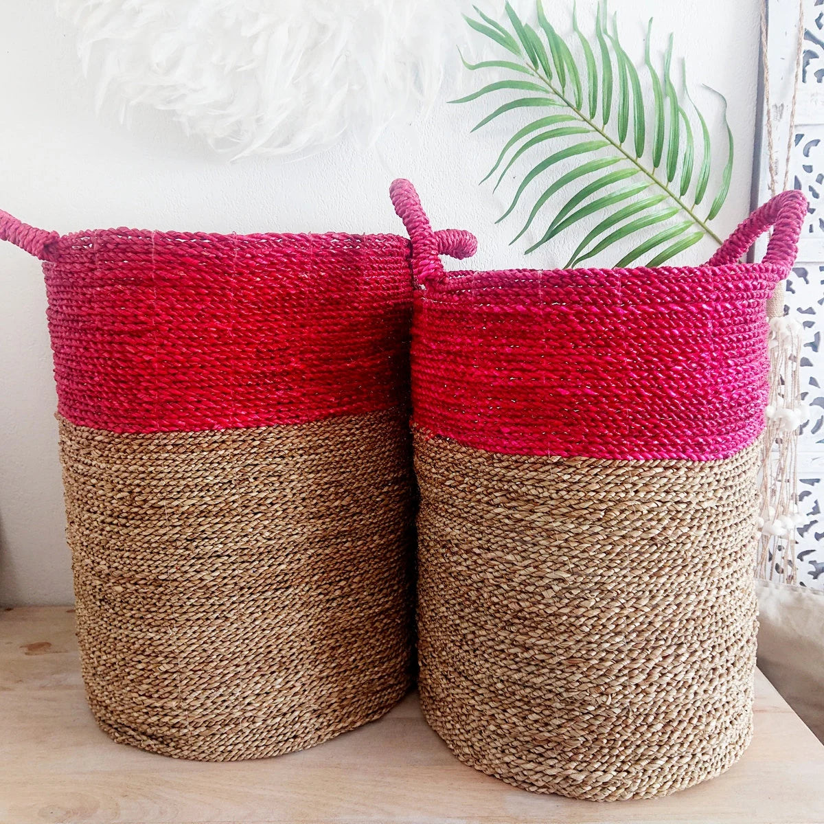 Grand Panier Roxy Rouge et Beige