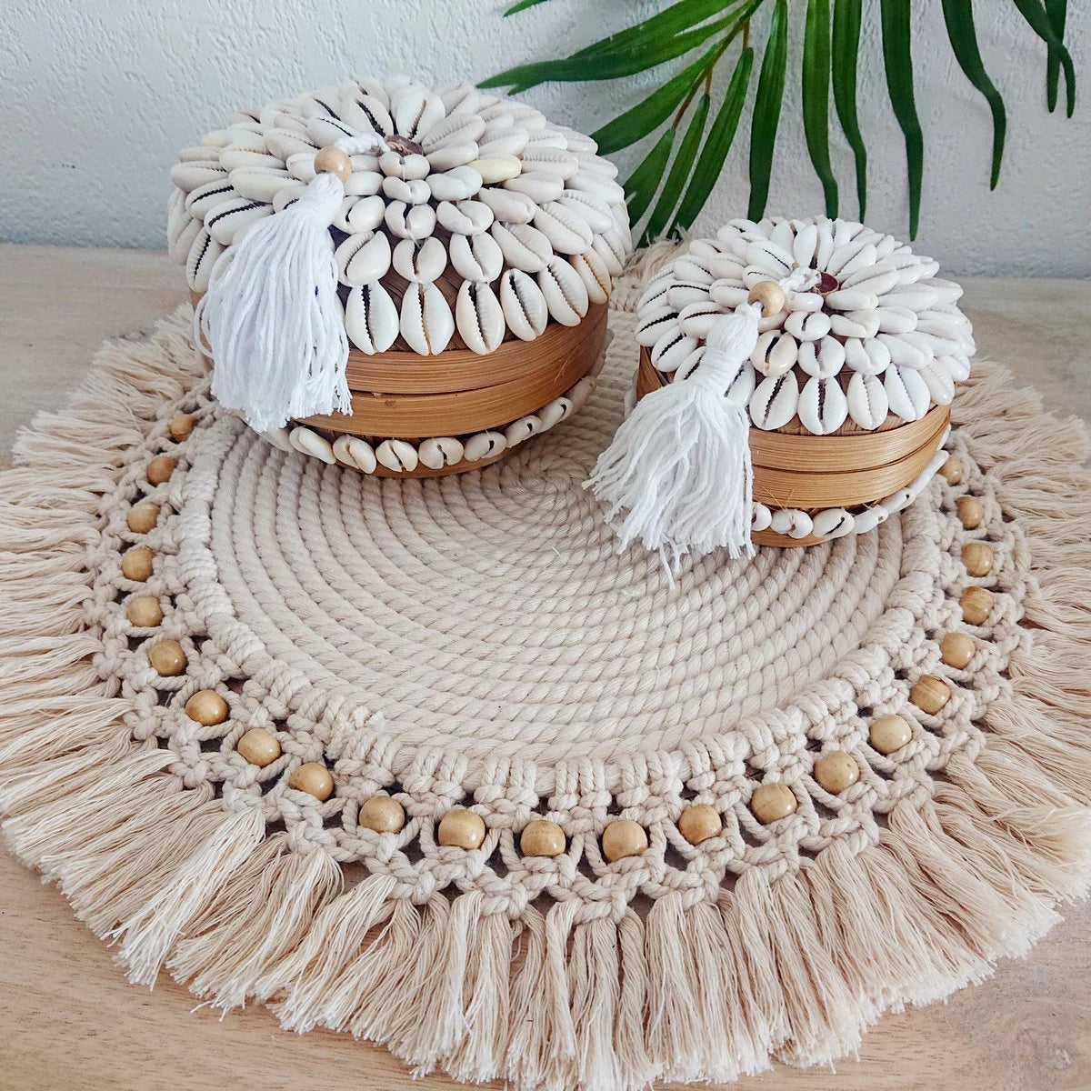 Scatola in bambù e conchiglia Breeze D 16cm 🌿🐚