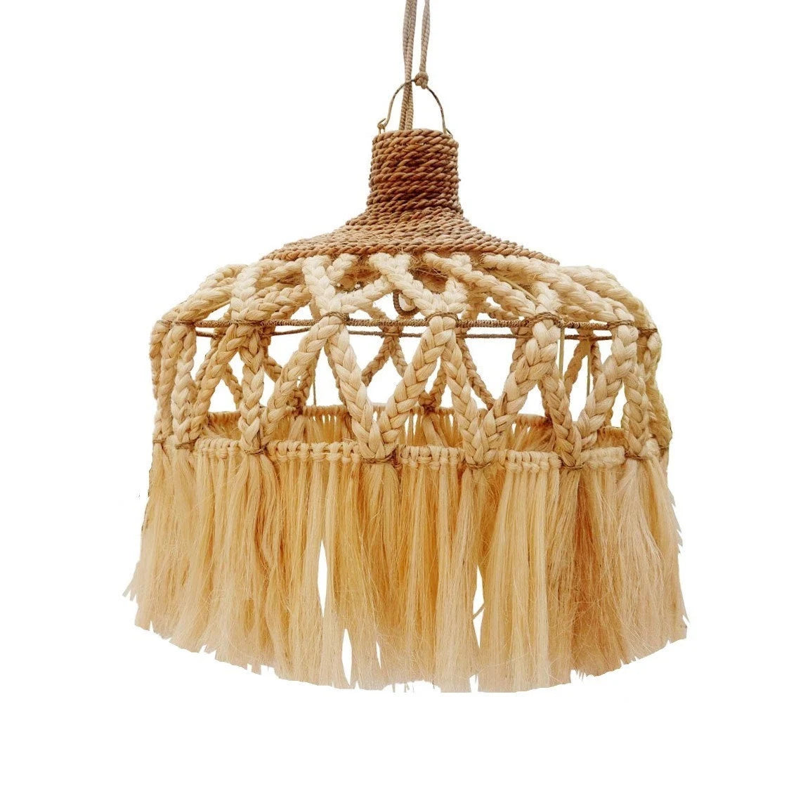 Lampada a sospensione in fibra di abaca "Molly"
