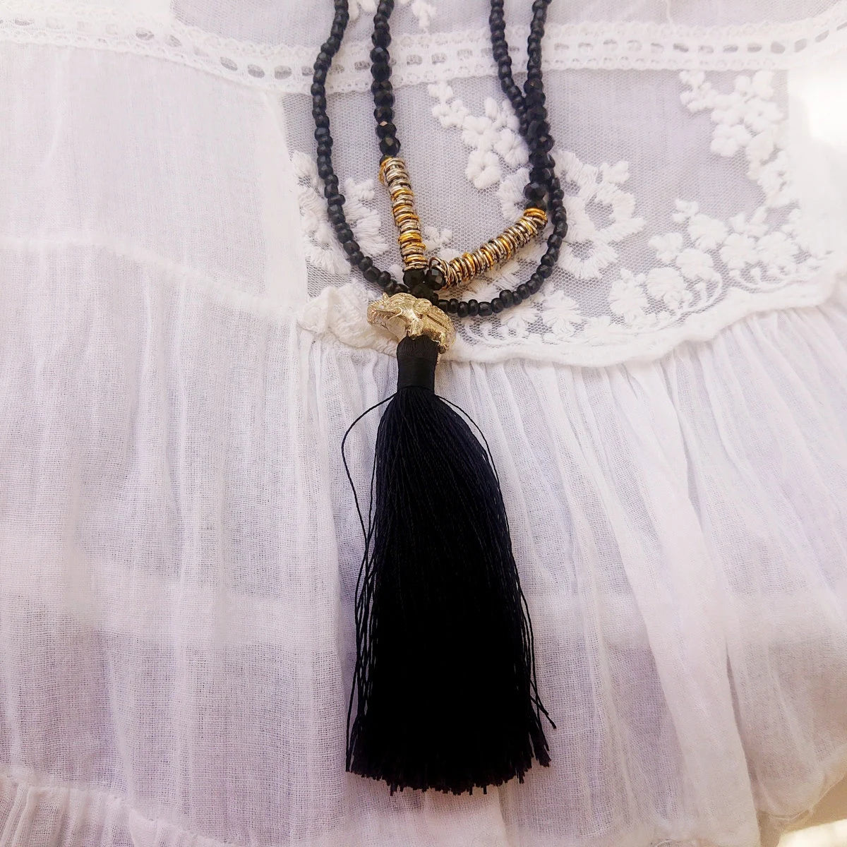 Elefantenkette, Schwarz/Gold
