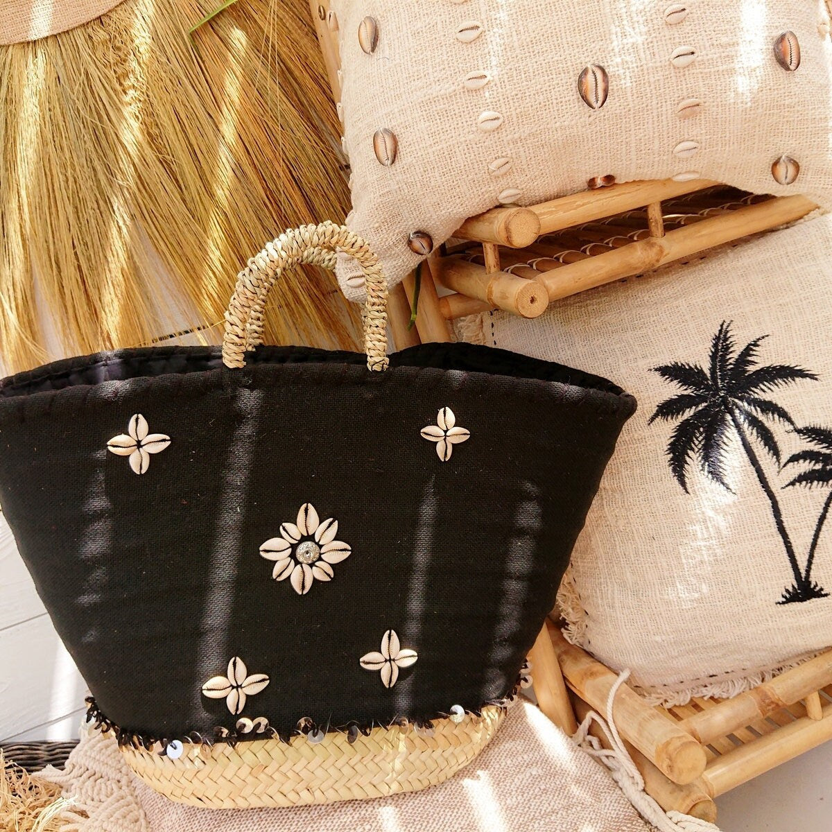 Bolsa de Playa "Concha" Negra