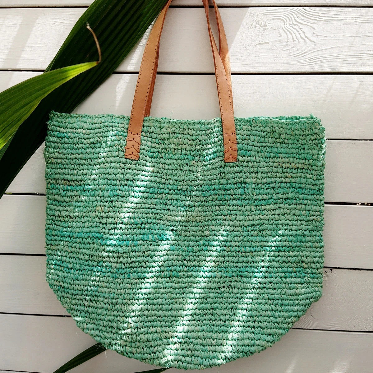 Türkise Basttasche - Franca Kollektion