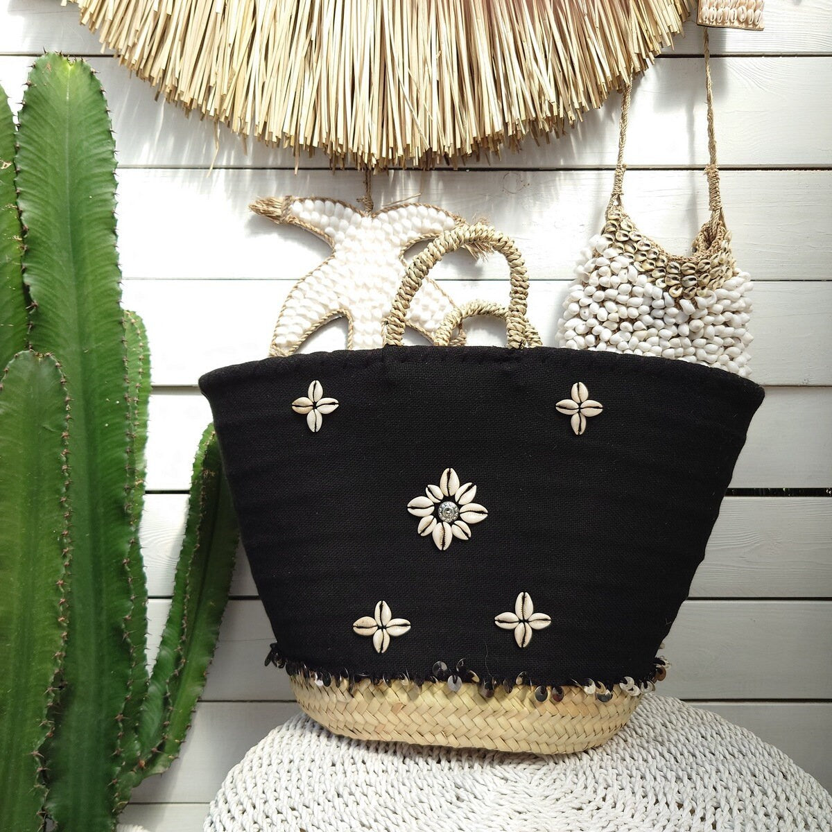 Bolsa de Playa "Concha" Negra