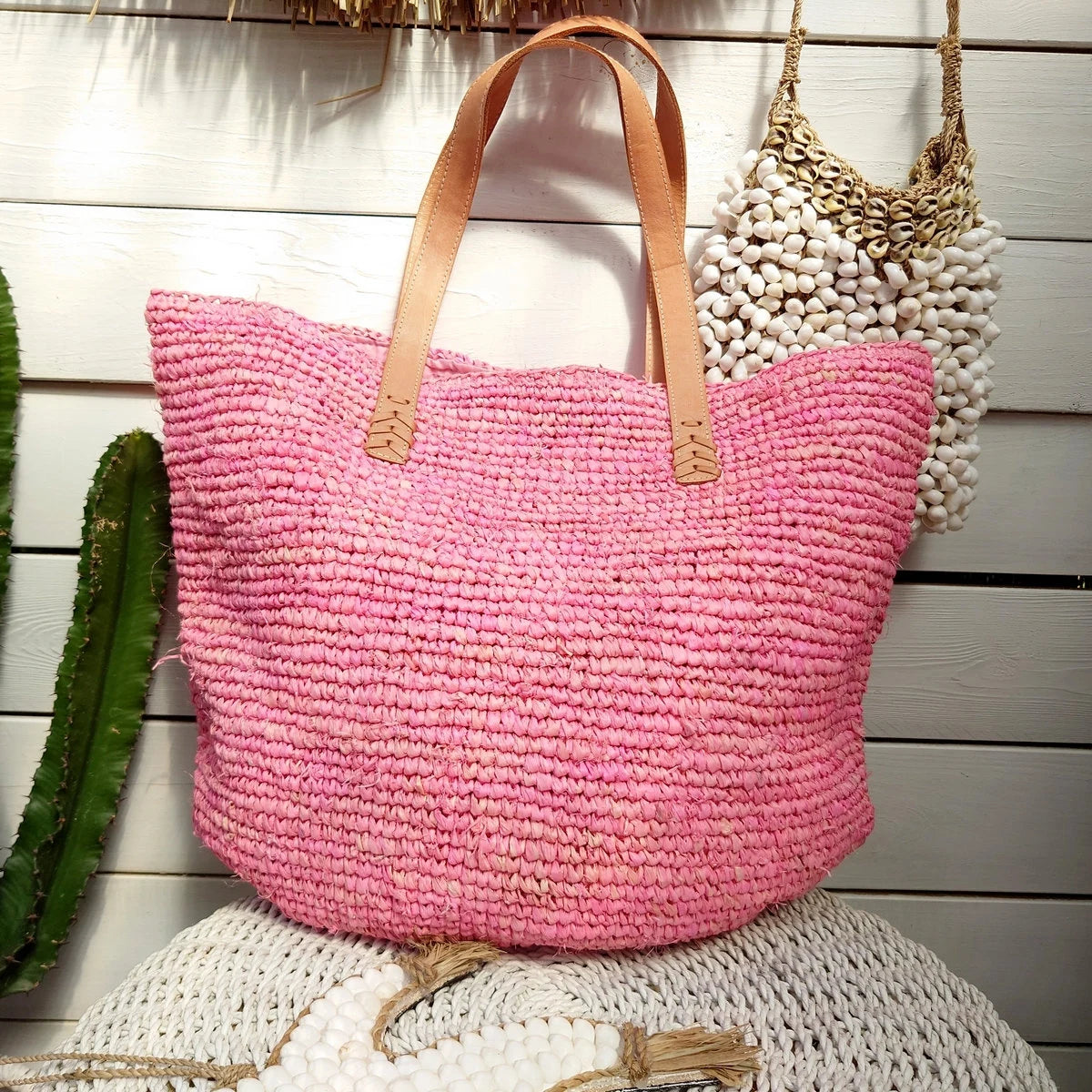 Bolso de Rafia Rosa - Colección Franca