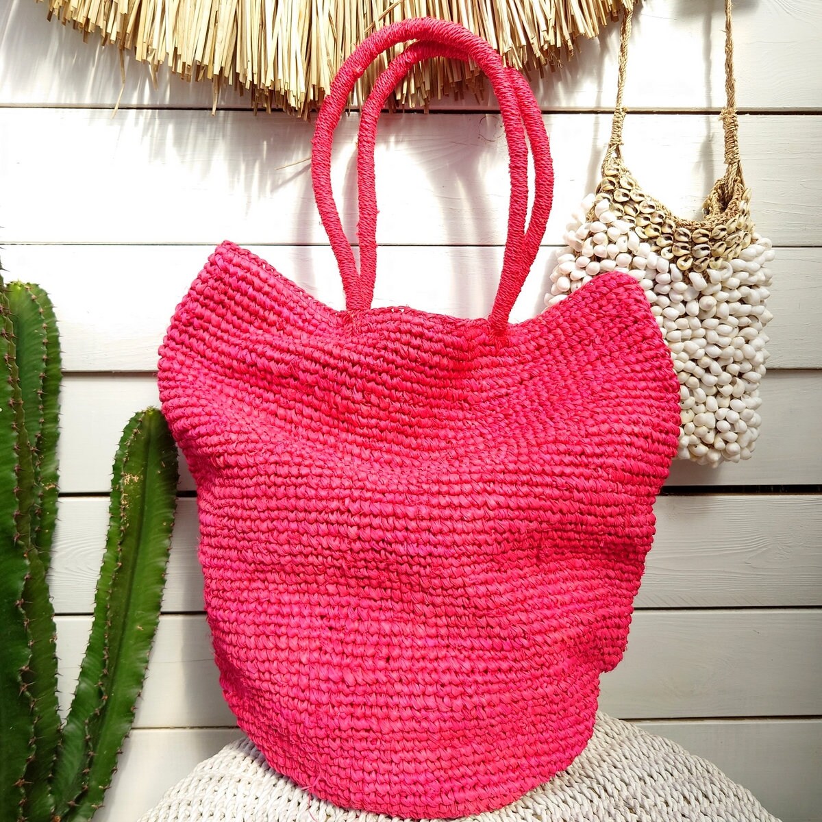 Rote Basttasche - Franca-Kollektion