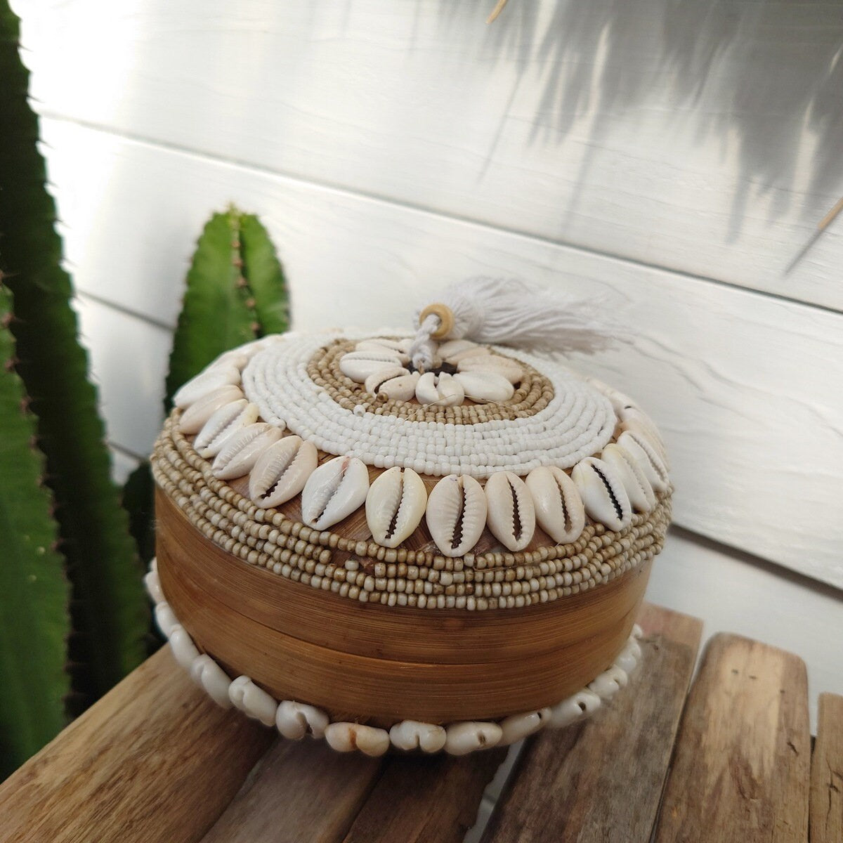 Scatola perle e conchiglie Zara D 16cm 🌿🐚
