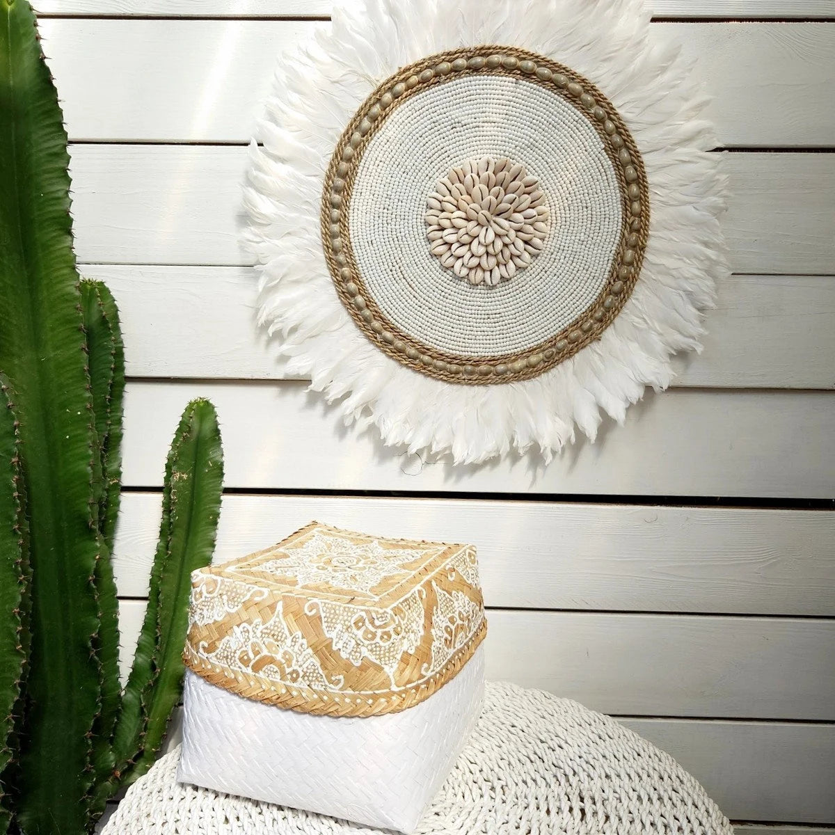 Scatola di bambù, naturale/bianco 🌿