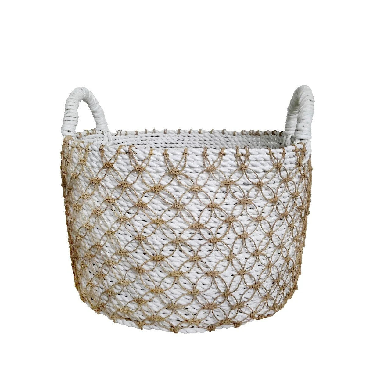 Paniers Ronds en Jonc de Mer Blanc