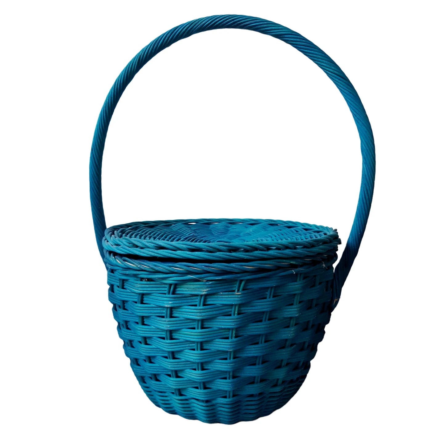 Panier en Osier Naturel Turquoise