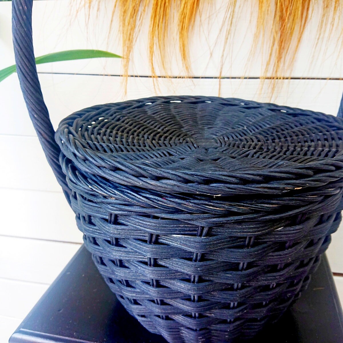 Panier en Osier Naturel Noir