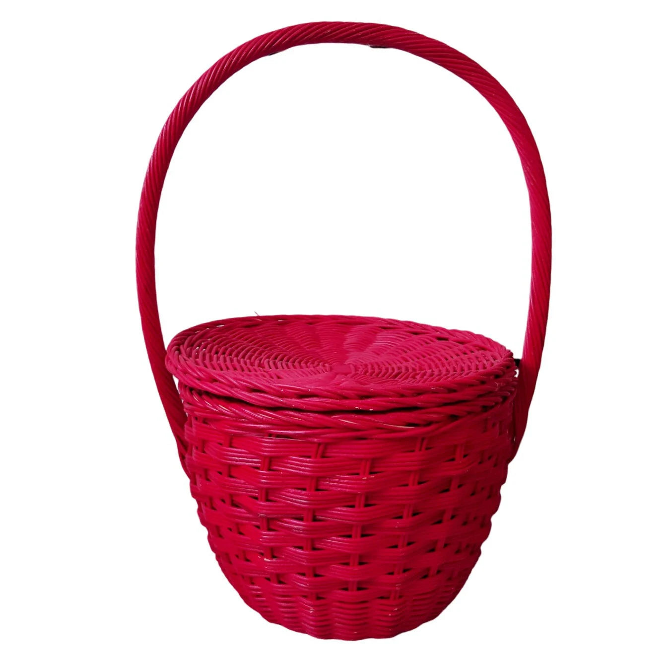 Panier en Osier Naturel Rouge