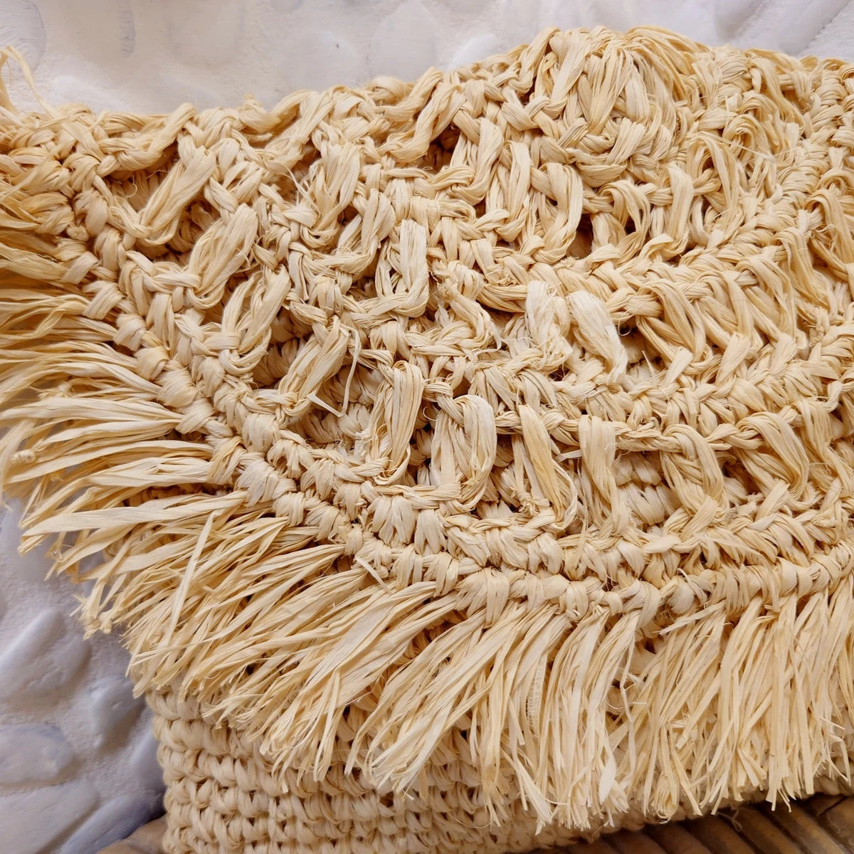Sacchetto in rafia beige chiaro - Collezione Bona