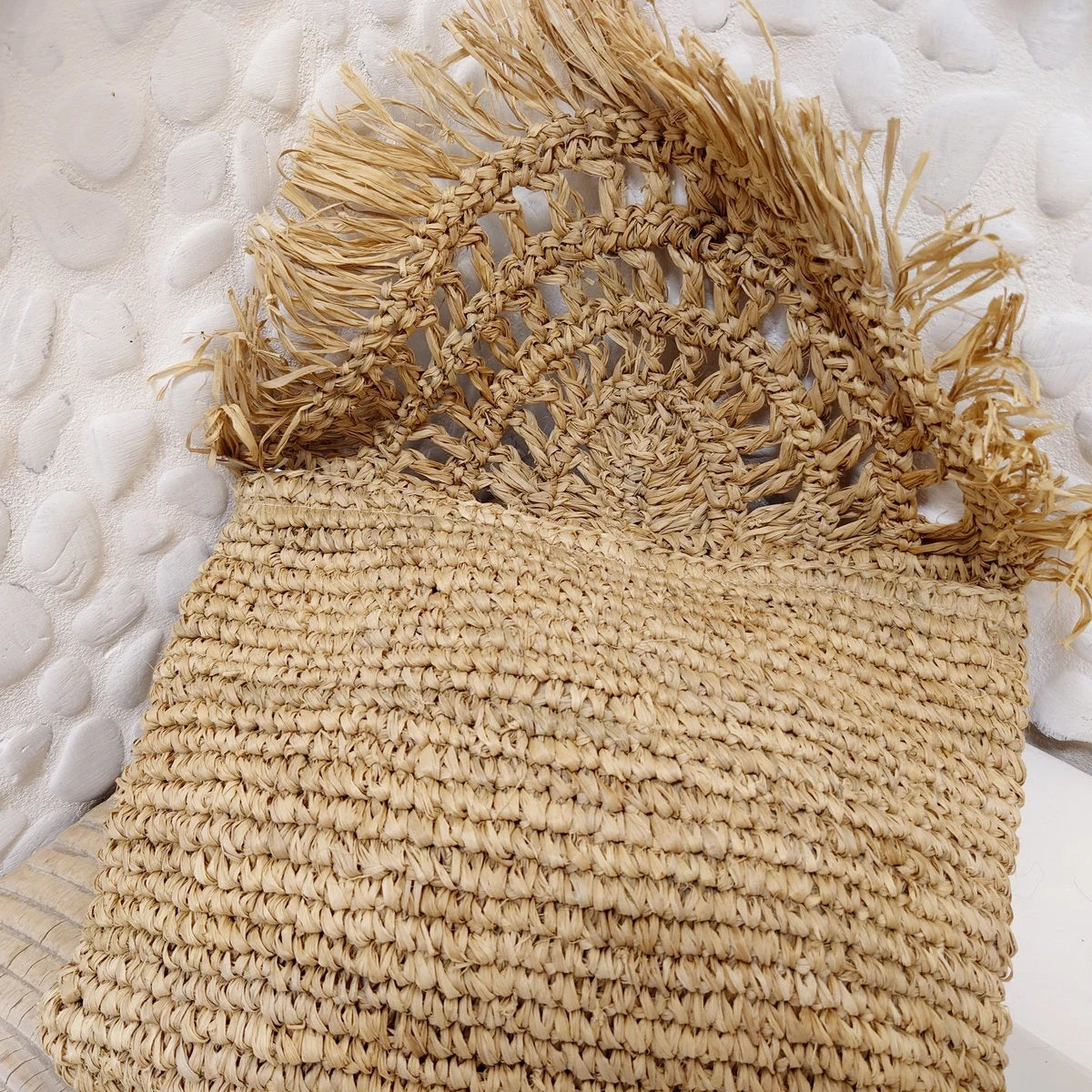 Pochette en Raphia Beige - Collection Bona
