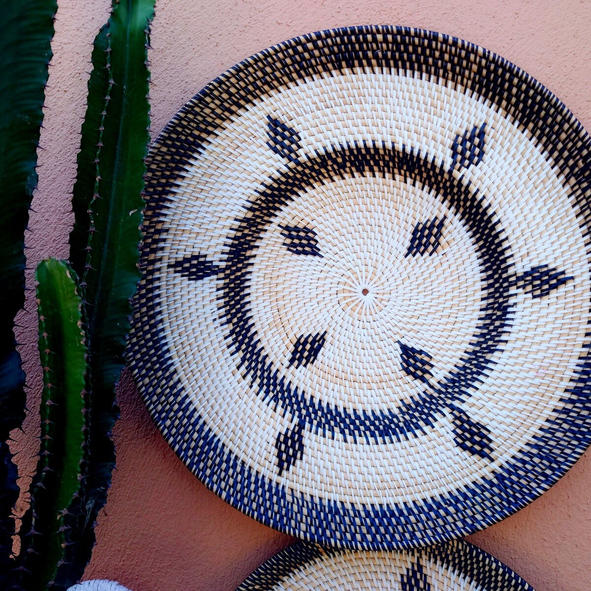 Vassoio rotondo in rattan