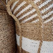 Panier en jonc de mer, Blanc/Beige - XS