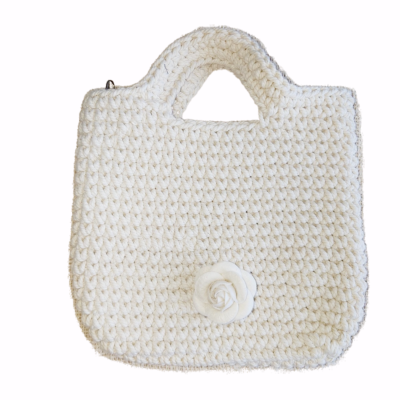 Sac en crochet Mona, blanc