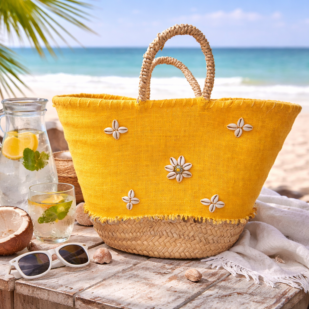 Bolsa de Playa "Concha" Amarilla