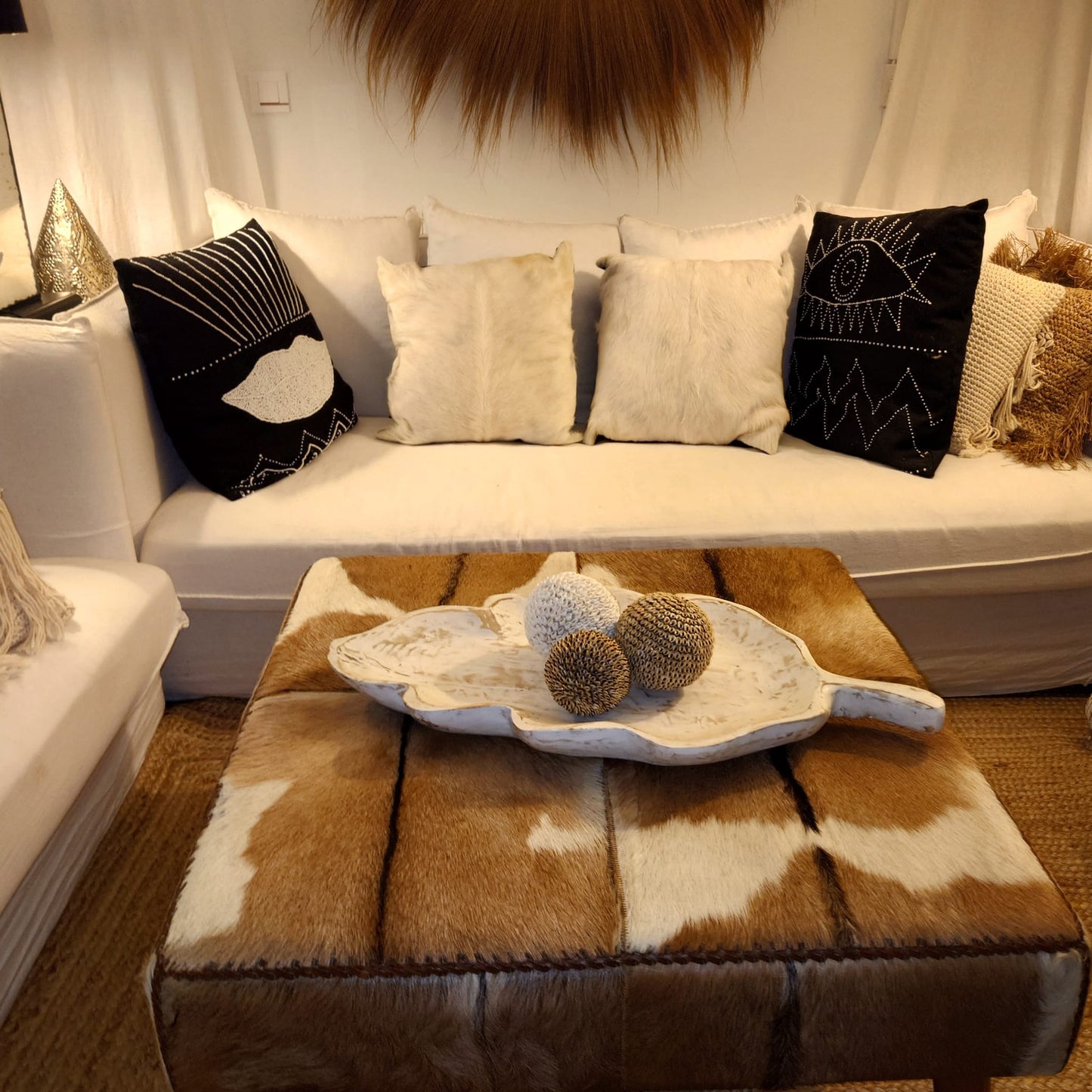 Coussin Décoratif en Peau de Vache 50x50