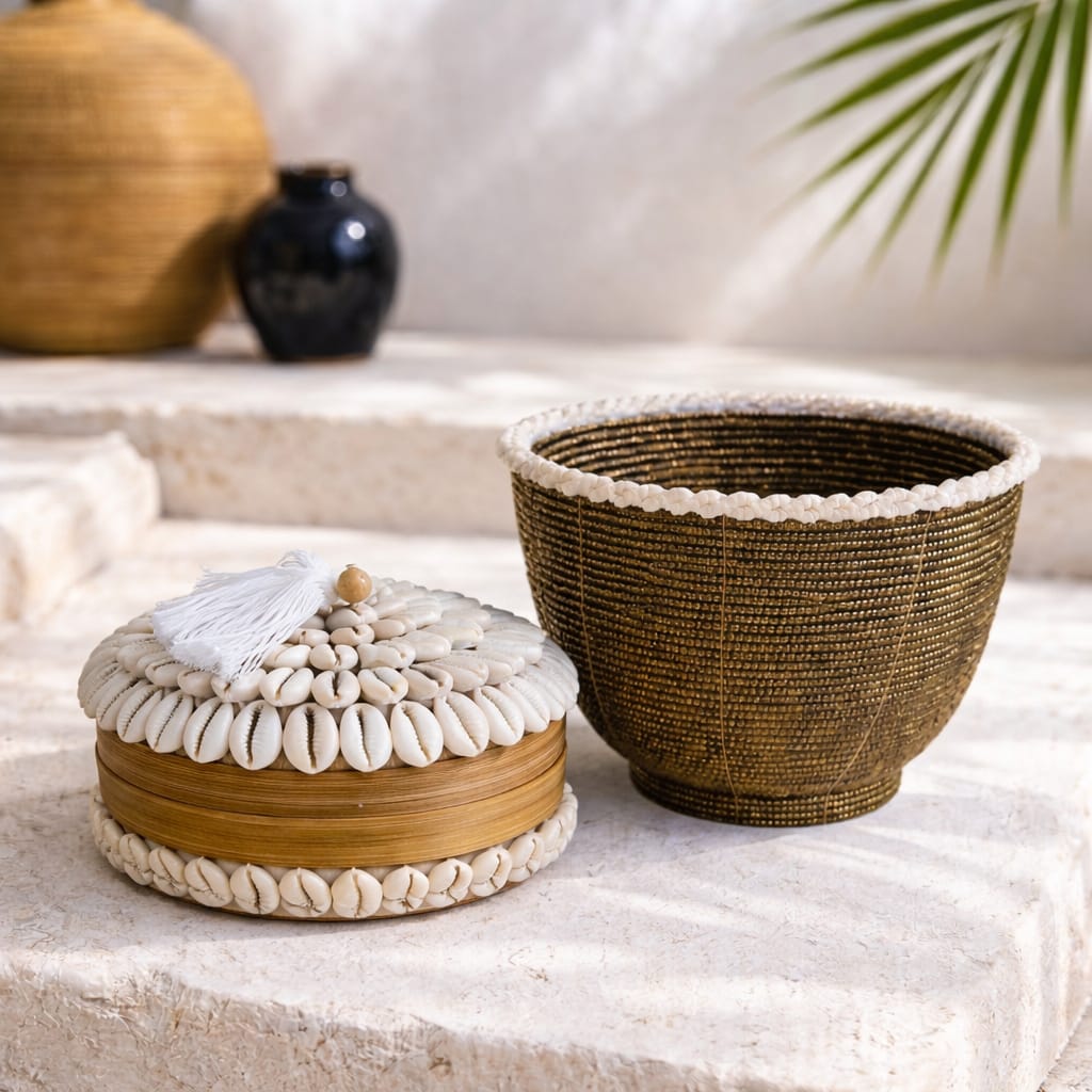 Scatola in bambù e conchiglia Breeze D 16cm 🌿🐚