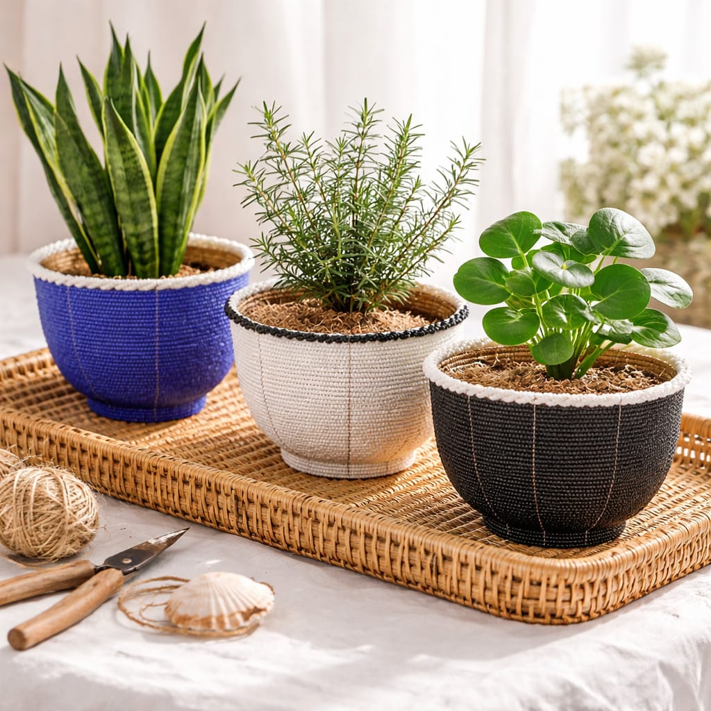 Petit Pot "Lyl" Noir/Blanc