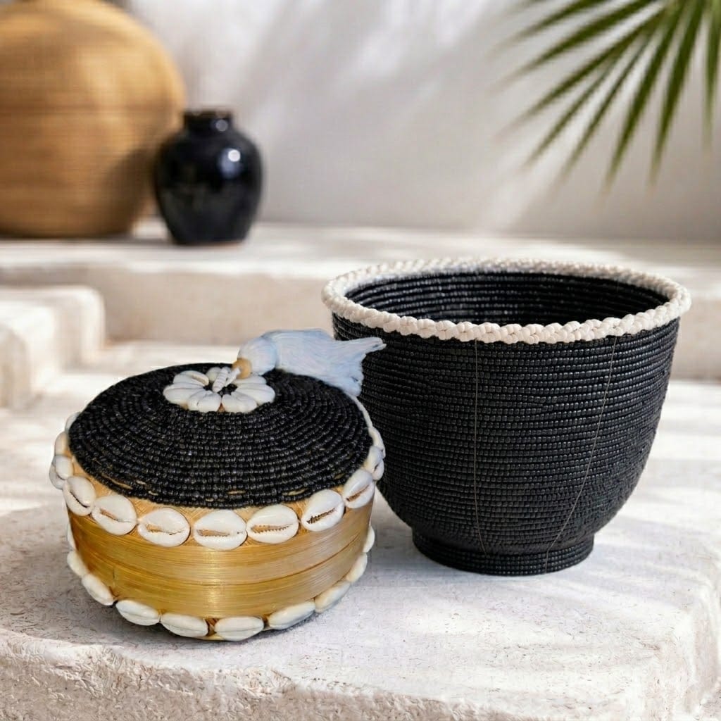 Petit Pot "Lyl" Noir/Blanc