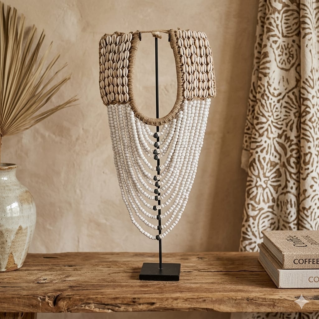 Collar Decorativo Alargado Shelly Blanco