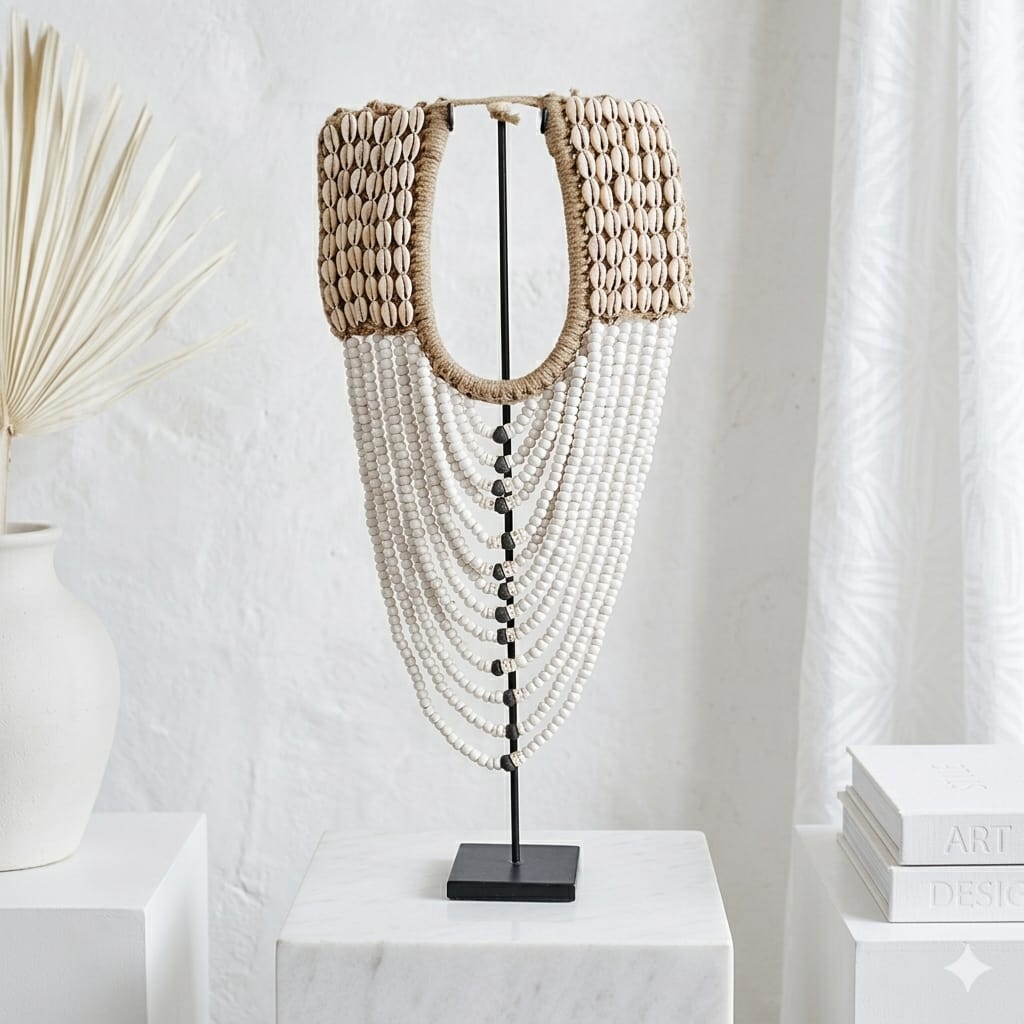 Collar Decorativo Alargado Shelly Blanco