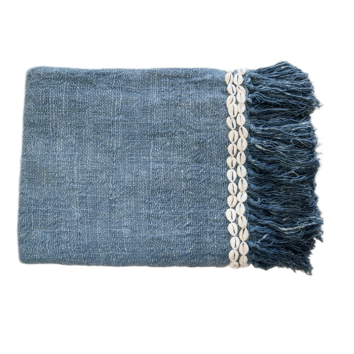 Manta Canga Gris con Conchas 140x200