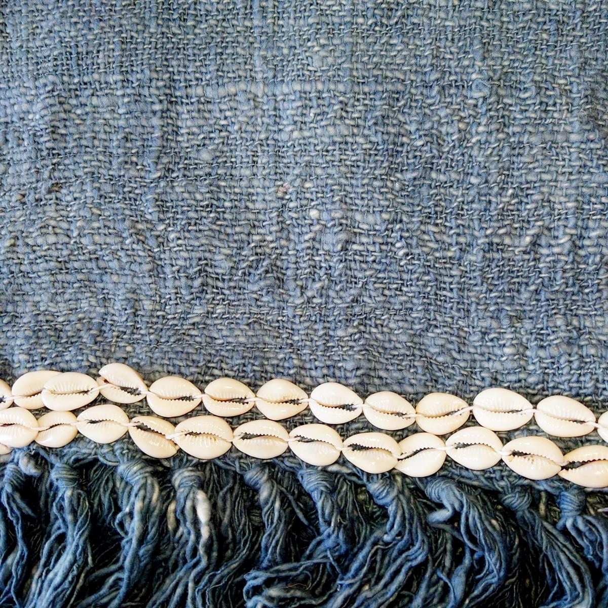 Manta Canga Gris con Conchas 140x200