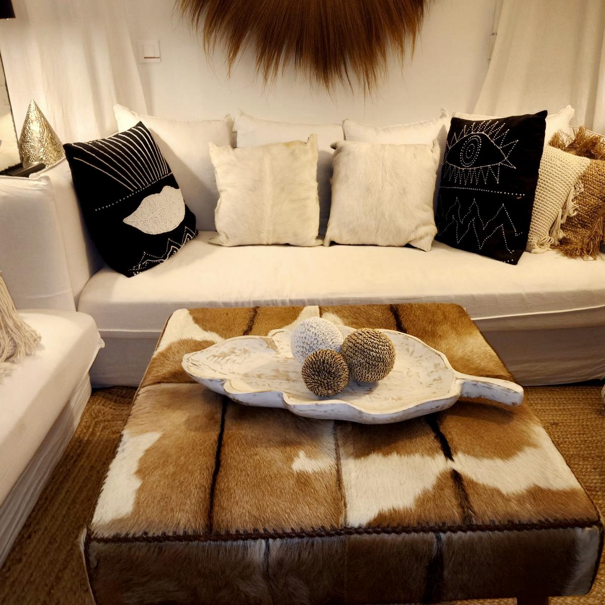 Cojín Decorativo de Piel de Vaca 50x50