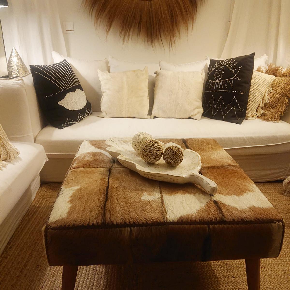 Cojín Decorativo de Piel de Vaca 50x50