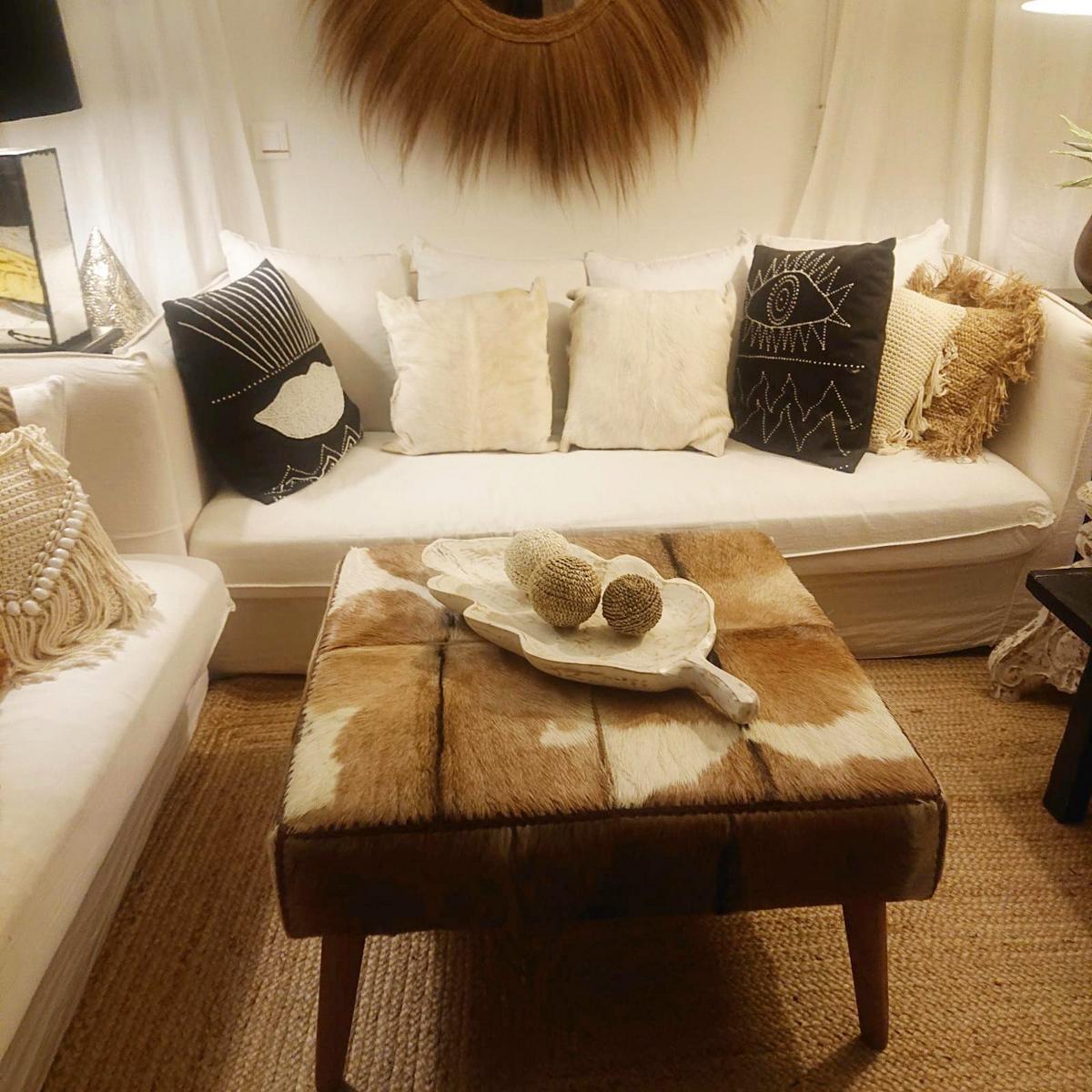 Cojín Decorativo de Piel de Vaca 50x50