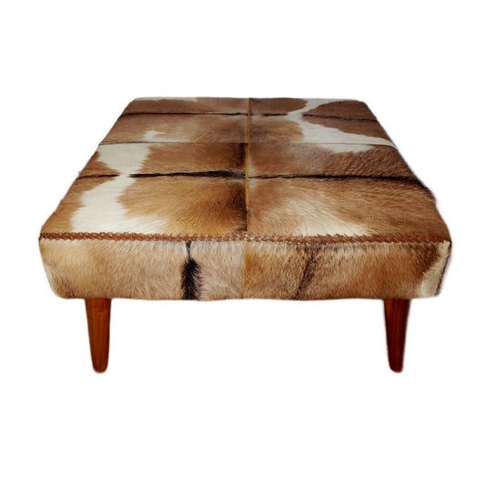 Table basse carrée en peau de chèvre